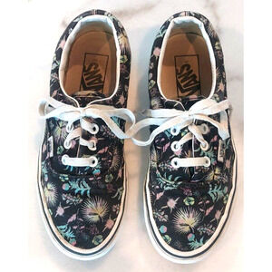 Vans Era Paradise Floral Low Top Sneakers Womens 7,‎ Mens 5.5 Black Milk Thistle